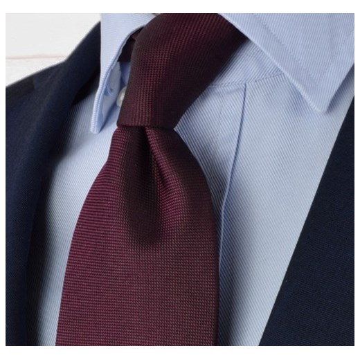 Krawat jedwabny  - jednolity brązowy / bordowy