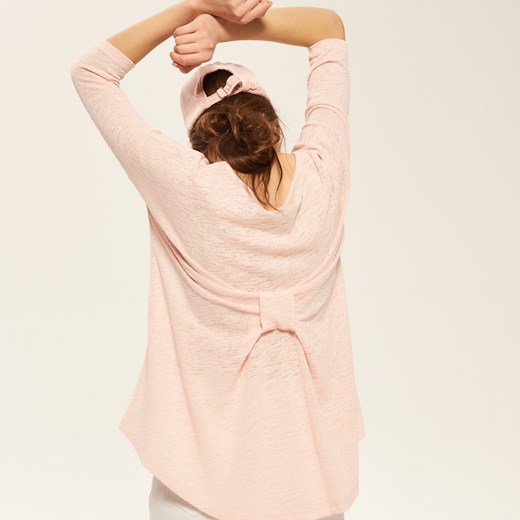 Reserved - Sweter z kokardą z tyłu - Różowy  Reserved S 