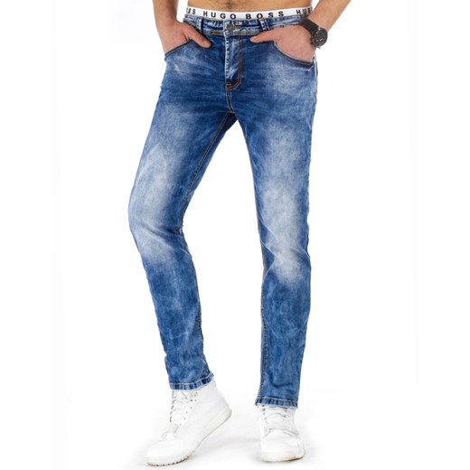 Spodnie jeansowe męskie niebieskie (ux0838) Dstreet bialy  