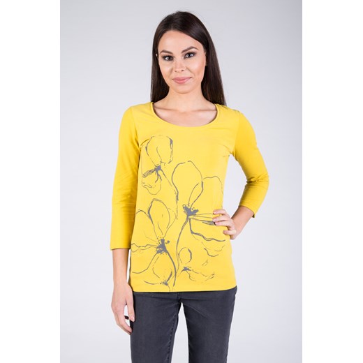 Żółta bluzka z kwiatem  Quiosque 38 promocyjna cena quiosque.pl 