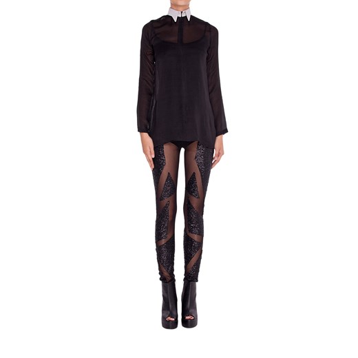 Legginsy z cekinami mostrami czarny elegancki