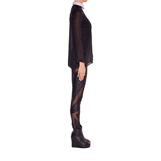 Legginsy z cekinami mostrami czarny aplikacje