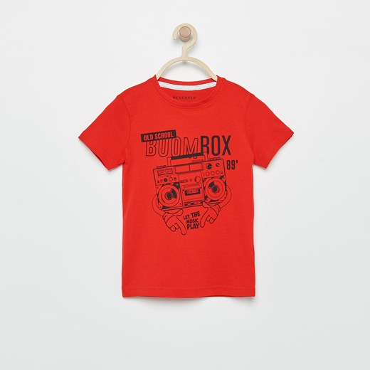 Reserved - Wzorzysty t-shirt - Czerwony pomaranczowy Reserved 116 