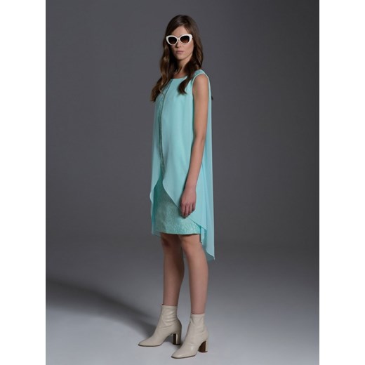 Błękitna sukienka z narzutką L'AF CRYSTAL L’ame De Femme  34 Eye For Fashion