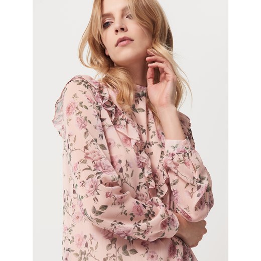 Mohito - Romantyczna bluzka z falbanami - Różowy rozowy Mohito 34 