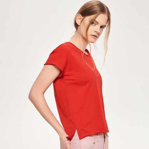 Reserved - Bawełniana koszulka - Czerwony Reserved pomaranczowy L 