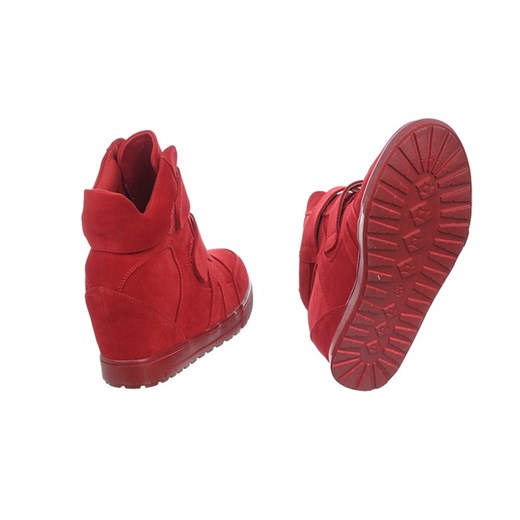 ZAMSZOWE SNEAKERSY BOTKI DAMSKIE czerwony  38 Family Shoes
