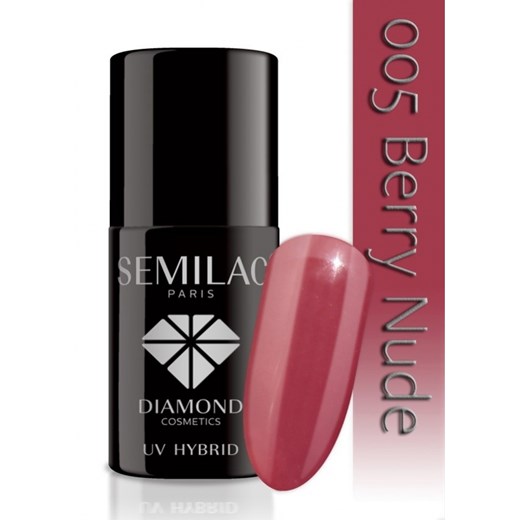 Semilac, UV Hybrid, lakier hybrydowy 005 Berry Nude, 7 ml Semilac czarny  smyk