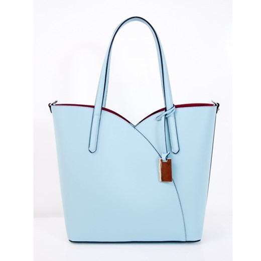 Elegancka torebka damska skórzana VP 30317 Light Blue niebieski Vera Bags Średnie torebki verabags