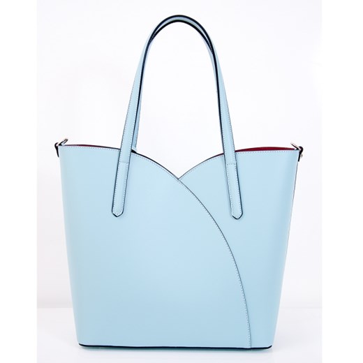 Elegancka torebka damska skórzana VP 30317 Light Blue Vera Bags niebieski Średnie torebki verabags