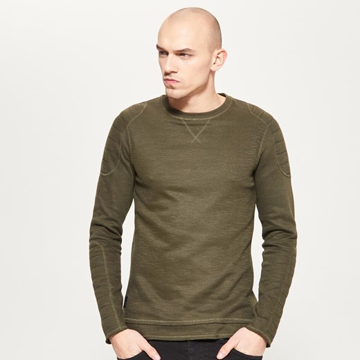 Reserved - Sweter z przeszyciami na rękawach - Zielony Reserved zielony L 