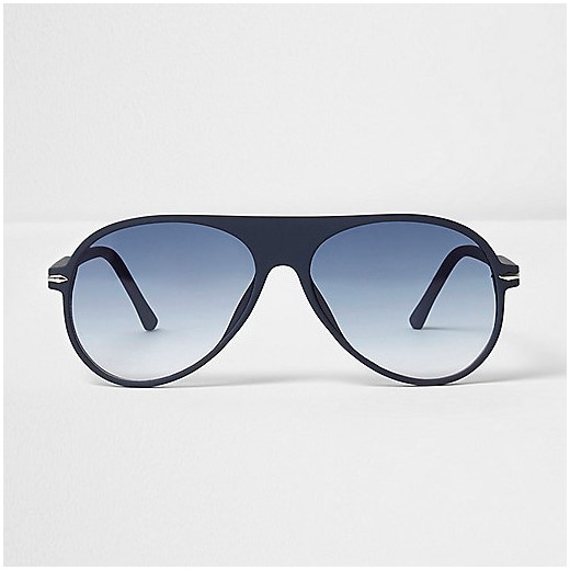 Blue rubber aviator sunglasses 