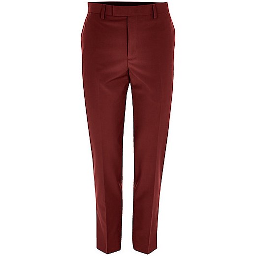 Red skinny fit suit trousers 