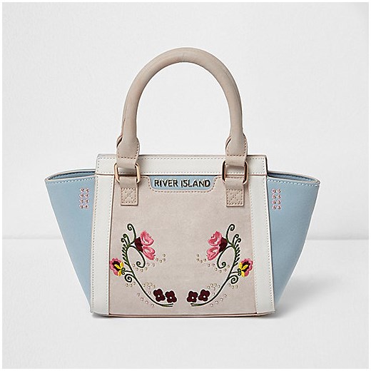 Girls floral embroidered winged tote bag 