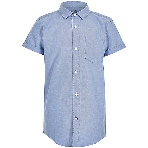 Boys blue short sleeve Oxford shirt   River Island  
