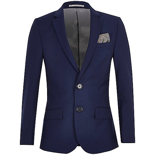 Boys bright blue suit waistcoat 