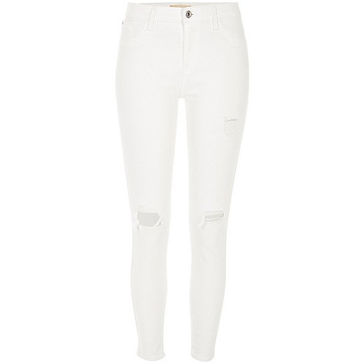 White Amelie super skinny ripped jeans  River Island   