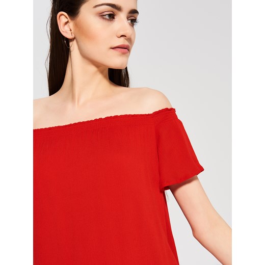 Sinsay - Sukienka z odkrytymi ramionami - Czerwony
