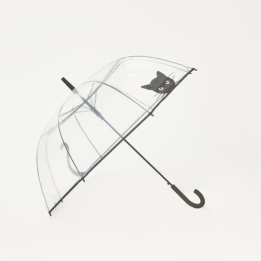 Reserved - Przezroczysta parasolka - Czarny bialy Reserved One Size 