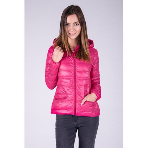 Różowa pikowana kurtka z kapturem rozowy Quiosque 34,36,38,40,46 quiosque.pl okazja 