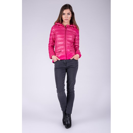 Różowa pikowana kurtka z kapturem rozowy Quiosque 34,36,38,40,46 wyprzedaż quiosque.pl 