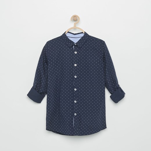 Reserved - Koszula w minimalistyczny wzór - Granatowy szary Reserved 146 
