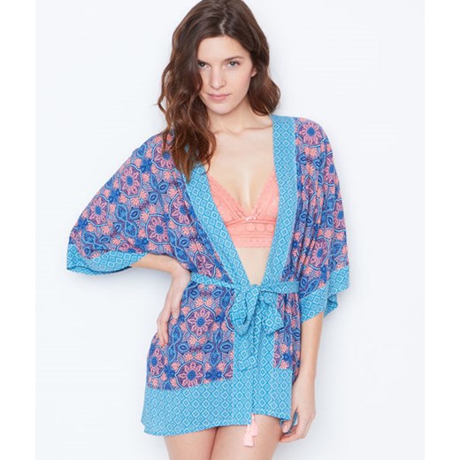 Peniuar kimono w desenEtam ETAM fioletowy S Etam.pl