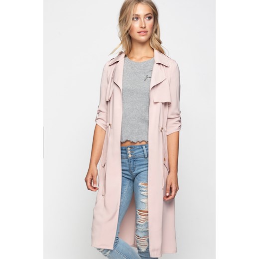 Long Pink Trench Coat  bezowy Tally Weijl  
