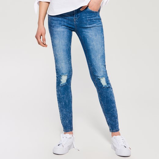 Sinsay - Jeansy skinny - Czarny niebieski Sinsay 40