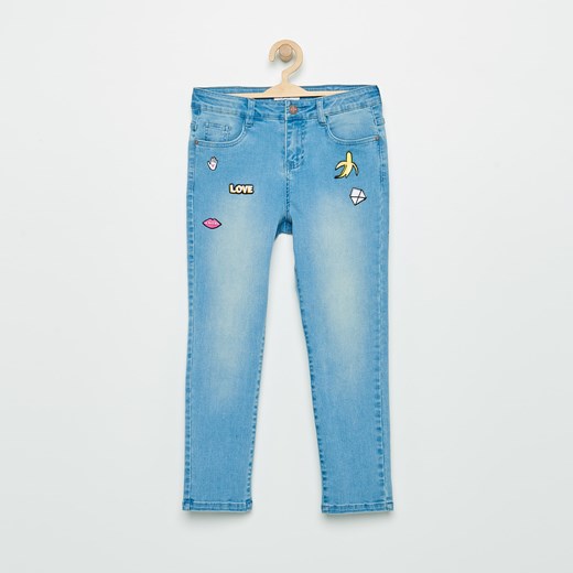 Reserved - Jeansy z naszywkami - Niebieski Reserved niebieski 146 