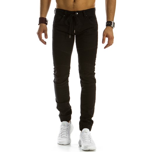 Spodnie jeansowe joggery męskie czarne (ux0868) Dstreet czarny  