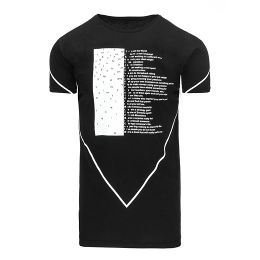 T-shirt męski z nadrukiem czarny (rx1970) Dstreet  XXL 