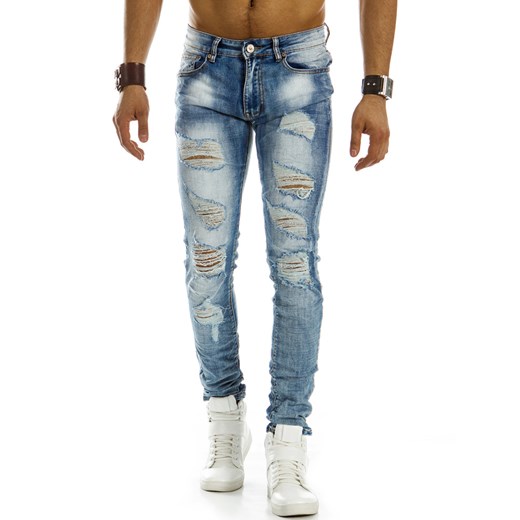 Spodnie jeansowe męskie niebieskie (ux0863) Dstreet niebieski  