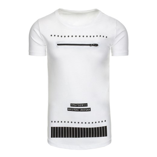 T-shirt męski z nadrukiem biały (rx1985)  Dstreet XL 