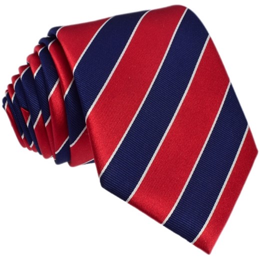 Krawat jedwabny w pasy (klubowy) Republic Of Ties granatowy  