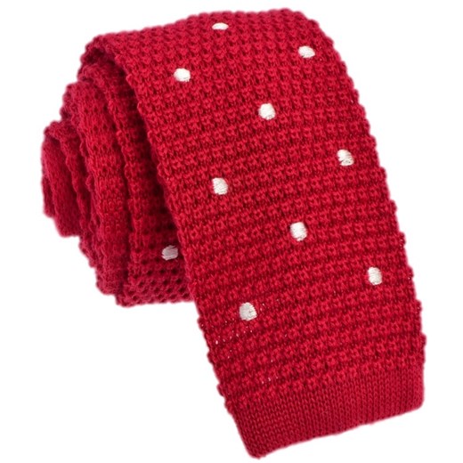 Krawat knit w grochy (czerwony) czerwony Republic Of Ties  