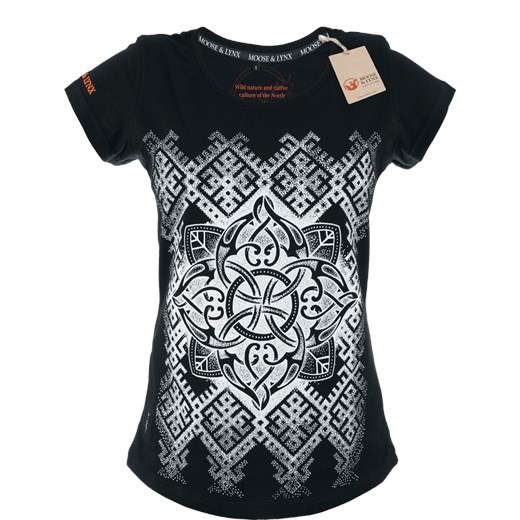 Koszulka damska Mandala czarny  L MOOSE & LYNX