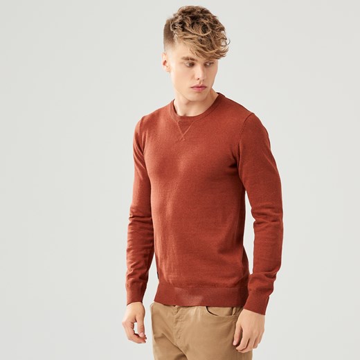 Cropp - Gładki sweter - Pomarańczowy