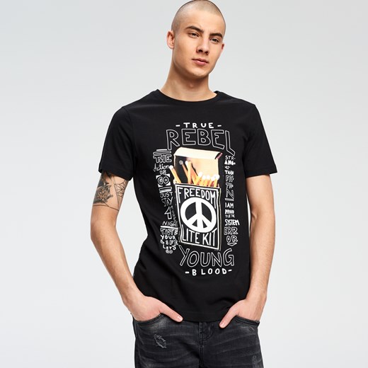 Cropp - T-shirt dla prawdziwych buntowników - Czarny