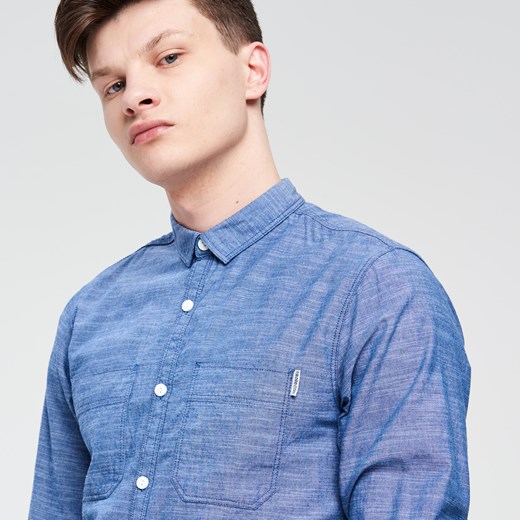 Cropp - Koszula z melanżowym wzorem - Niebieski