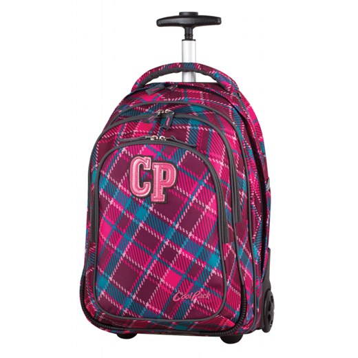 Plecak na kółkach CoolPack CP wiśniowy w kratkę TARGET CRANBERRY CHECK 631 fioletowy ePlecaki.pl