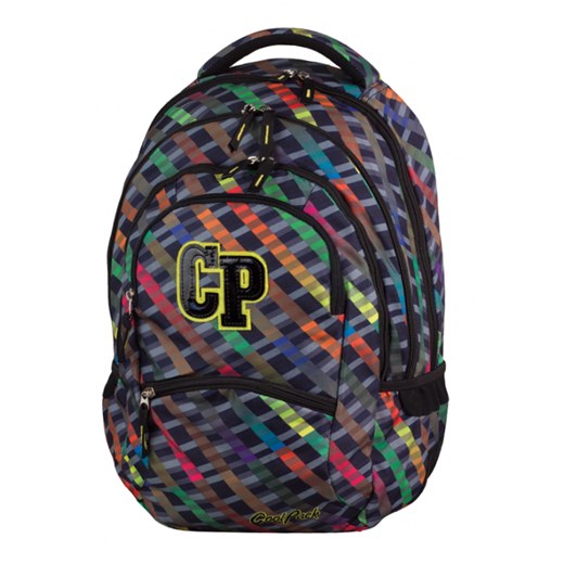 Plecak młodzieżowy CoolPack CP kolorowe paski - 5 przegród COLLEGE RAINBOW STRIPES 658 szary ePlecaki.pl
