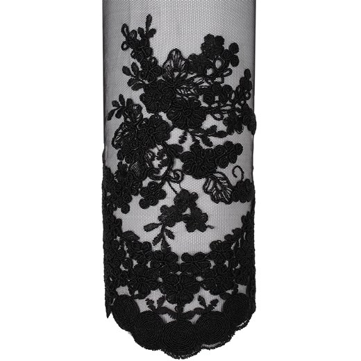 Sukienka z koronkowymi rękawami Kryspina III, elegancka kreacja w kolorze czarnym.