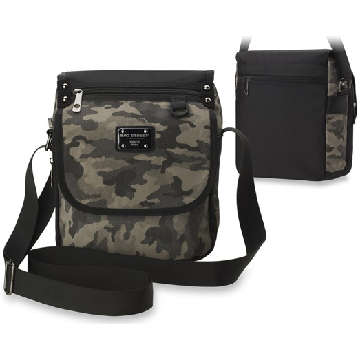 TORBA MĘSKA NA RAMIĘ LISTONOSZKA Z KLAPĄ WOJSKOWY WZÓR MORO Bag Street world-style.pl