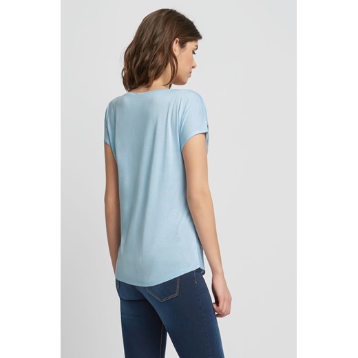 T-shirt bimaterial w motyle Orsay mietowy M orsay.com