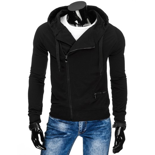 Bluza męska z kapturem rozpinana czarna (bx2255) Dstreet  M 