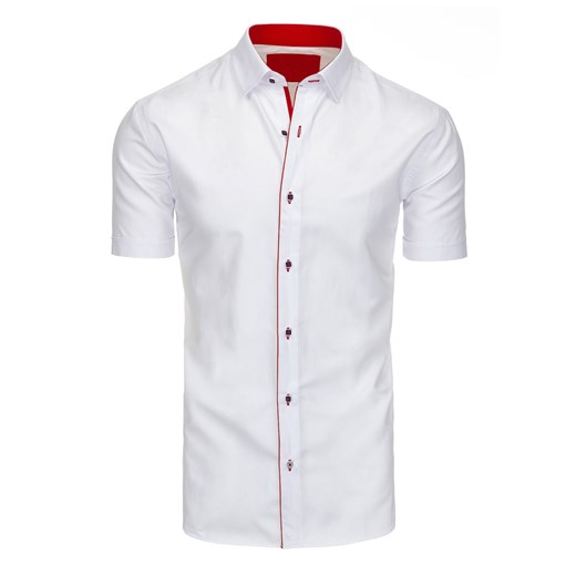 Koszula męska elegancka z krótkim rękawem biała (kx0745) Dstreet  XL 