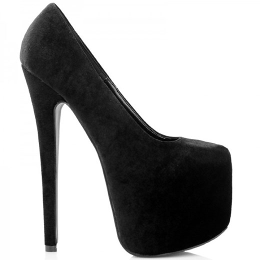 Welurowe Czarne Szpilki - Sexy Platformy 17cm! Wilady  36 