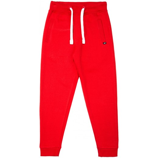 Spodnie dresowe dla dużych chłopców JSPMD207 - czerwony  czerwony  4F