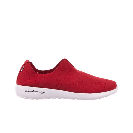 Buty sportowe damskie Rock casualowe czerwone z tworzywa sztucznego bez wzorów wiązane na płaskiej podeszwie 